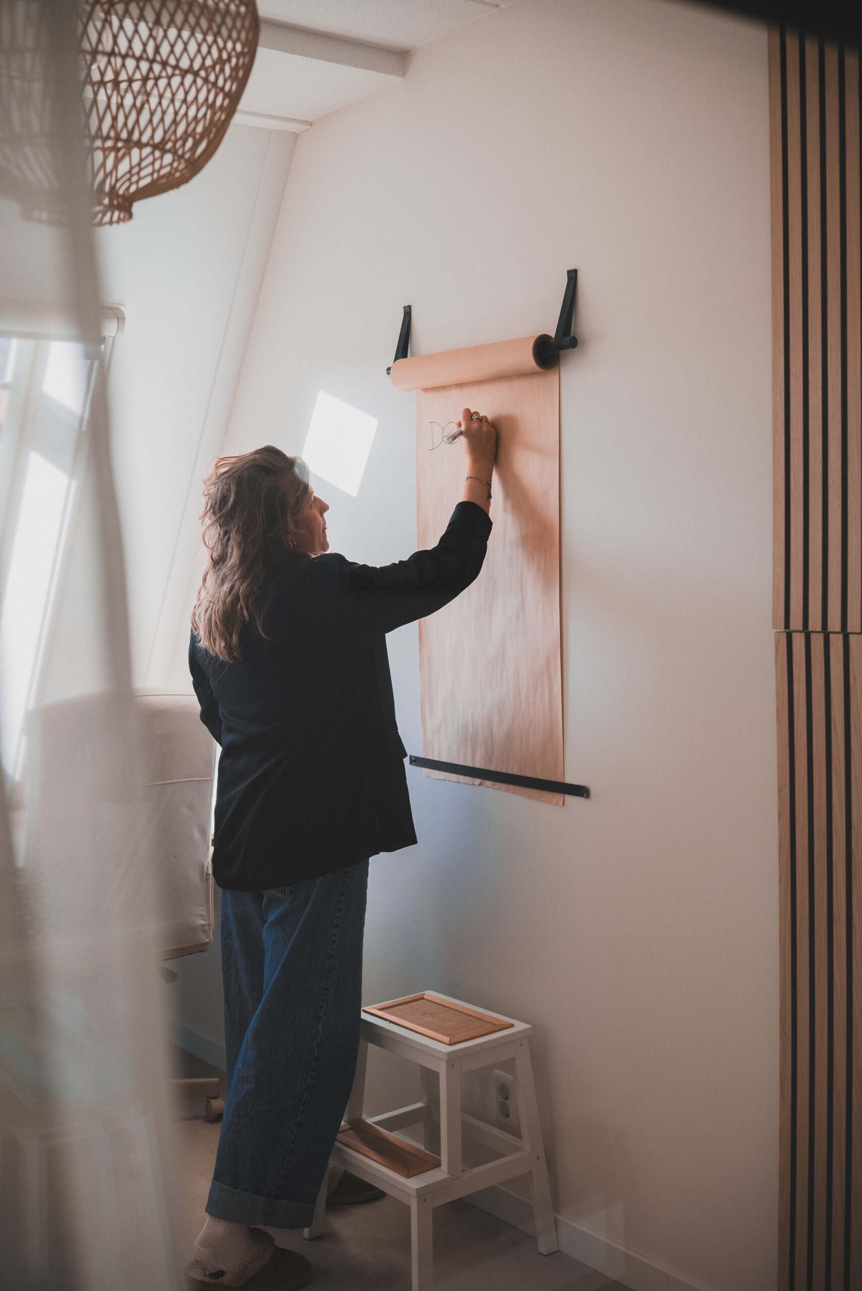 Brainstormen op brown paper